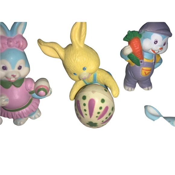 6 Playful Easter Rabbit Figure Decorations - Picture 4 of 8
